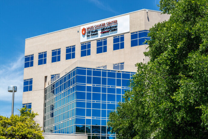 Mays Cancer Center building exterior view